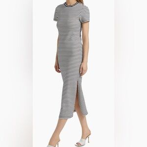 Ramy Brook
Skye Striped Short Sleeve Sheath Midi-Dress